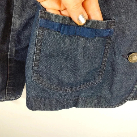 Liz Claiborne Denim Jean Jacket 100% Cotton Blue XL - Picture 7 of 15